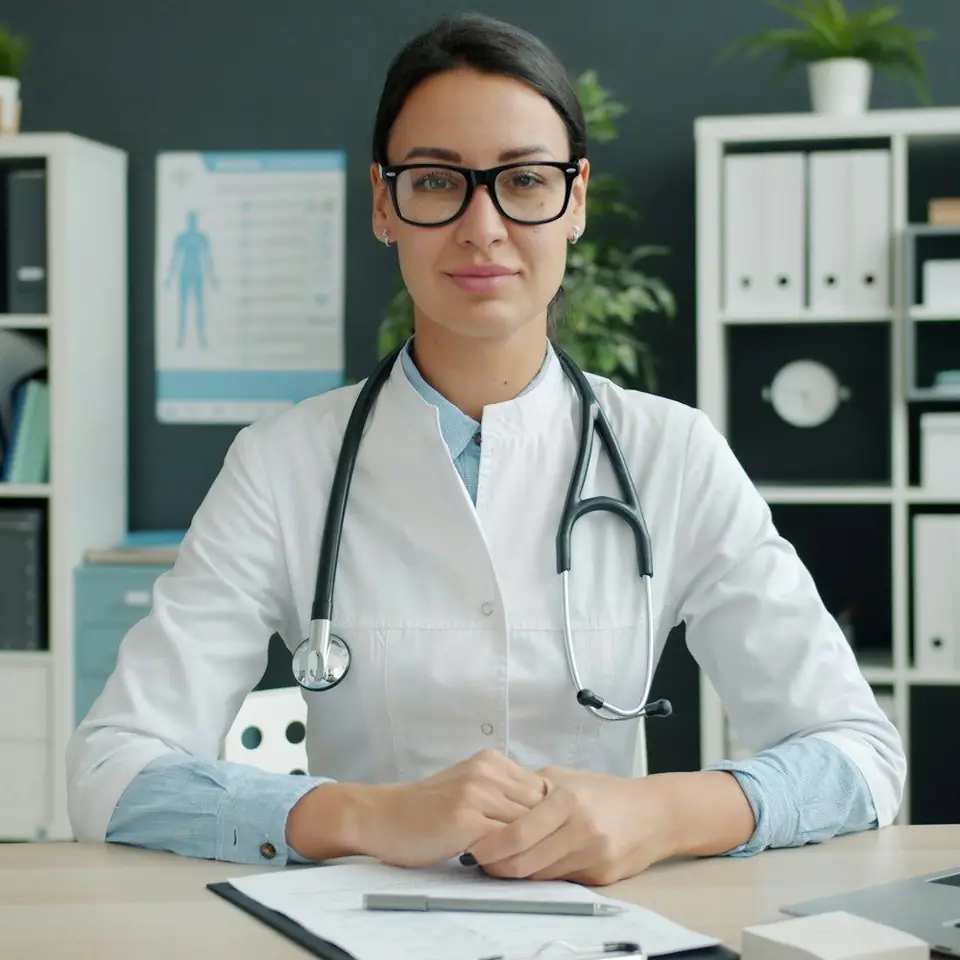Retrato de la doctora Lucía Bentancor en su consultorio